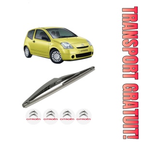 Stergator lamela spate CITROEN C2 ENTERPRISE (JG_) din 2003 - 2009, pentru luneta auto, Bosch Twin, din cauciuc siliconat rezistent, 4 Stickere Auto CITROEN