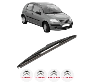 Stergator lamela spate CITROEN C3 I (FC_, FN_) din 2002 - 2012, pentru luneta auto, Valeo Silencio, din cauciuc siliconat rezistent, 4 Stickere Auto CITROEN v22246