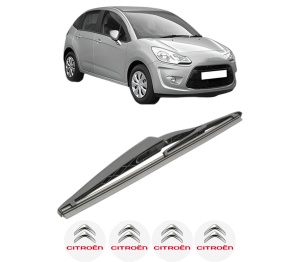 Stergator lamela spate CITROEN C3 II (SC_) din 2009 - 2016, pentru luneta auto, Bosch Twin, din cauciuc siliconat rezistent, 4 Stickere Auto CITROEN v28954