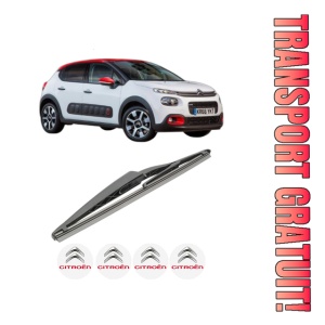 Stergator lamela spate CITROEN C3 III Van (SX_, SY_) din 2016, pentru luneta auto, Bosch Twin, din cauciuc siliconat rezistent, 4 Stickere Auto CITROEN