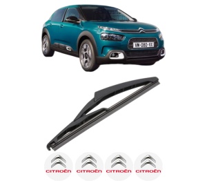 Stergator lamela spate CITROEN C4 CACTUS Van (0B_, 0P_) din 2019, pentru luneta auto, Valeo Silencio, din cauciuc siliconat rezistent, 4 Stickere Auto CITROEN v17152