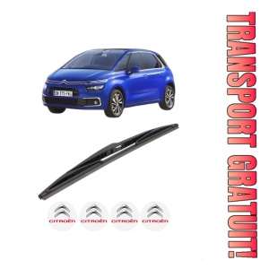 Stergator lamela spate CITROEN C4 SPACETOURER (3D_) din 2018 - 2019, pentru luneta auto, Bosch Twin, din cauciuc siliconat rezistent, 4 Stickere Auto CITROEN