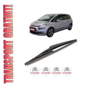 Stergator lamela spate CITROEN GRAND C4 SPACETOURER (3A_, 3E_) din 2018 - 2019, pentru luneta auto, Valeo Silencio, din cauciuc siliconat rezistent, 4 Stickere Auto CITROEN