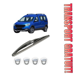 Stergator lamela spate DACIA DOKKER MPV (KE_) din 2012 - 2021, pentru luneta auto, Bosch Twin, din cauciuc siliconat rezistent, 4 Stickere Auto DACIA