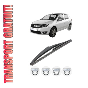 Stergator lamela spate DACIA SANDERO II din 2012, pentru luneta auto, Valeo Silencio, din cauciuc siliconat rezistent, 4 Stickere Auto DACIA