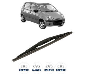 Stergator lamela spate DAEWOO MATIZ (M100, M150) din 1998 - 2003, pentru luneta auto, Bosch Twin, din cauciuc siliconat rezistent, 4 Stickere Auto DAEWOO v31602