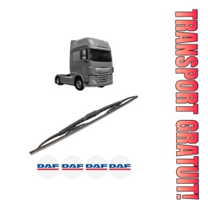 Stergator lamela spate DAF XF 106 din 2012, pentru luneta auto, Bosch Twin, din cauciuc siliconat rezistent, 4 Stickere Auto DAF