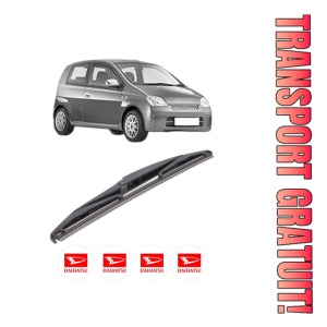 Stergator lamela spate DAIHATSU CUORE VI (L251, L250_, L260_) din 2003, pentru luneta auto, Bosch Twin, din cauciuc siliconat rezistent, 4 Stickere Auto DAIHATSU