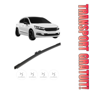 Stergator lamela spate DS DS 4 II (FR_, FB_, F3_) din 2021, pentru luneta auto, Bosch Aerotwin, din cauciuc siliconat rezistent, 4 Stickere Auto DS
