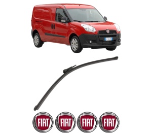 Stergator lamela spate FIAT DOBLO Cargo (263_) din 2010 - 2023, pentru luneta auto, Valeo Silencio Xtrm, din cauciuc siliconat rezistent, 4 Stickere Auto FIAT v16792
