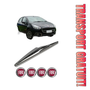 Stergator lamela spate FIAT PUNTO EVO (199_) din 2008 - 2012, pentru luneta auto, Bosch Twin, din cauciuc siliconat rezistent, 4 Stickere Auto FIAT
