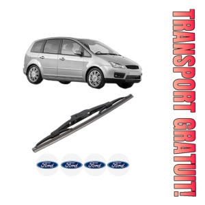 Stergator lamela spate FORD FOCUS C-MAX (DM2) din 2003 - 2007, pentru luneta auto, Bosch Twin, din cauciuc siliconat rezistent, 4 Stickere Auto FORD