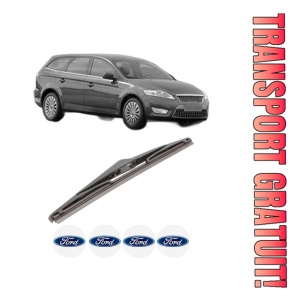 Stergator lamela spate FORD MONDEO IV Turnier (BA7) din 2007 - 2015, pentru luneta auto, Bosch Twin, din cauciuc siliconat rezistent, 4 Stickere Auto FORD