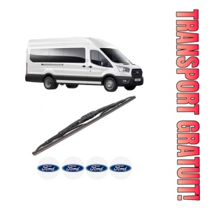 Stergator lamela spate FORD TRANSIT V363 Bus (FAD, FBD) din 2013 - 2024, pentru luneta auto, Bosch Twin, din cauciuc siliconat rezistent, 4 Stickere Auto FORD