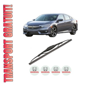 Stergator lamela spate HONDA CIVIC X Hatchback (FC_, FK_) din 2017 - 2022, pentru luneta auto, Valeo Silencio, din cauciuc siliconat rezistent, 4 Stickere Auto HONDA
