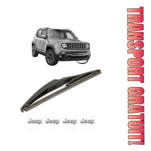 Stergator lamela spate JEEP RENEGADE SUV (BU, B1, BV) din 2014 - 2018, pentru luneta auto, Bosch Twin, din cauciuc siliconat rezistent, 4 Stickere Auto JEEP