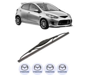 Stergator lamela spate MAZDA 2 (DE_, DH_) din 2007 - 2015, pentru luneta auto, Valeo Silencio, din cauciuc siliconat rezistent, 4 Stickere Auto MAZDA v19312