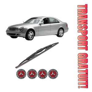 Stergator lamela spate MERCEDES-BENZ E-CLASS Platform/Chassis (VF211) din 2003 - 2009, pentru luneta auto, Bosch Twin, din cauciuc siliconat rezistent, 4 Stickere Auto MERCEDES-BENZ