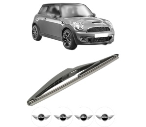 Stergator lamela spate MINI MINI (R56) din 2006 - 2013, pentru luneta auto, Bosch Twin, din cauciuc siliconat rezistent, 4 Stickere Auto MINI v27297