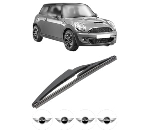 Stergator lamela spate MINI MINI (R56) din 2006 - 2013, pentru luneta auto, Valeo Silencio, din cauciuc siliconat rezistent, 4 Stickere Auto MINI v21532