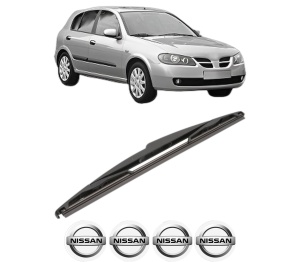 Stergator lamela spate NISSAN ALMERA II Hatchback (N16) din 2000 - 2006, pentru luneta auto, Valeo Silencio, din cauciuc siliconat rezistent, 4 Stickere Auto NISSAN v22066