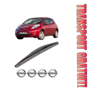 Stergator lamela spate NISSAN LEAF (ZE0) din 2010 - 2017, pentru luneta auto, Bosch Twin, din cauciuc siliconat rezistent, 4 Stickere Auto NISSAN