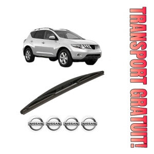 Stergator lamela spate NISSAN MURANO II (Z51) din 2008 - 2014, pentru luneta auto, Bosch Twin, din cauciuc siliconat rezistent, 4 Stickere Auto NISSAN