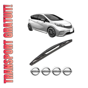 Stergator lamela spate NISSAN NOTE (E12) din 2012 - 2016, pentru luneta auto, Valeo Silencio, din cauciuc siliconat rezistent, 4 Stickere Auto NISSAN