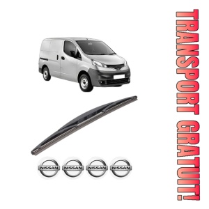 Stergator lamela spate NISSAN NV200 Van din 2010 - 2013, pentru luneta auto, Bosch Twin, din cauciuc siliconat rezistent, 4 Stickere Auto NISSAN