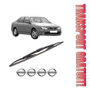 Stergator lamela spate NISSAN PRIMERA (P11) din 1996 - 2001, pentru luneta auto, Bosch Twin, din cauciuc siliconat rezistent, 4 Stickere Auto NISSAN