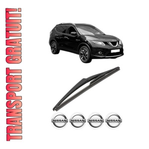 Stergator lamela spate NISSAN X-TRAIL III (T32_, T32R, T32RR) din 2014, pentru luneta auto, Valeo Silencio, din cauciuc siliconat rezistent, 4 Stickere Auto NISSAN