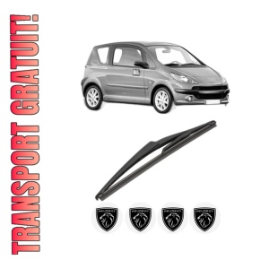 Stergator lamela spate PEUGEOT 1007 (KM_) din 2005, pentru luneta auto, Valeo Silencio, din cauciuc siliconat rezistent, 4 Stickere Auto PEUGEOT