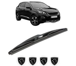 Stergator lamela spate PEUGEOT 3008 II SUV (MC_, MR_, MJ_, M4_) din 2016 - 2023, pentru luneta auto, Valeo Silencio, din cauciuc siliconat rezistent, 4 Stickere Auto PEUGEOT v16552