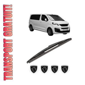 Stergator lamela spate PEUGEOT TRAVELLER Bus (V_) din 2016 - 2023, pentru luneta auto, Valeo Silencio, din cauciuc siliconat rezistent, 4 Stickere Auto PEUGEOT