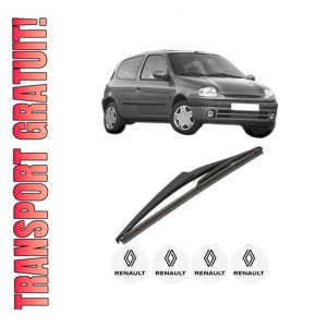 Stergator lamela spate RENAULT CLIO II (BB_, CB_) din 1998 - 2016, pentru luneta auto, Valeo Silencio, din cauciuc siliconat rezistent, 4 Stickere Auto RENAULT