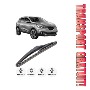 Stergator lamela spate RENAULT KADJAR (HA_, HL_) din 2015, pentru luneta auto, Bosch Twin, din cauciuc siliconat rezistent, 4 Stickere Auto RENAULT