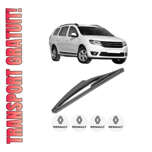 Stergator lamela spate RENAULT LOGAN II Estate (K8_) din 2013 - 2020, pentru luneta auto, Valeo Silencio, din cauciuc siliconat rezistent, 4 Stickere Auto RENAULT