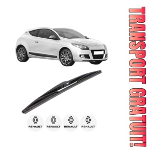 Stergator lamela spate RENAULT MEGANE III Coupe (DZ0/1_) din 2008 - 2016, pentru luneta auto, Bosch Twin, din cauciuc siliconat rezistent, 4 Stickere Auto RENAULT