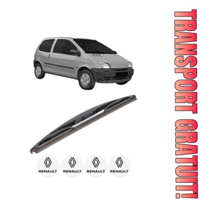 Stergator lamela spate RENAULT TWINGO I Hatchback Van (S06_) din 1997 - 2012, pentru luneta auto, Bosch Twin, din cauciuc siliconat rezistent, 4 Stickere Auto RENAULT