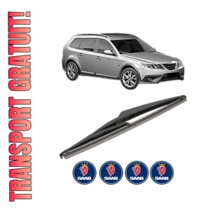 Stergator lamela spate SAAB 9-3X (YS3) din 2009 - 2015, pentru luneta auto, Valeo Silencio, din cauciuc siliconat rezistent, 4 Stickere Auto SAAB