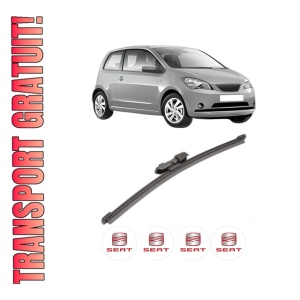 Stergator lamela spate SEAT Mii (KF1, KE1) din 2011 - 2019, pentru luneta auto, Valeo Silencio Xtrm, din cauciuc siliconat rezistent, 4 Stickere Auto SEAT