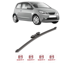 Stergator lamela spate SEAT Mii (KF1, KE1) din 2011 - 2019, pentru luneta auto, Valeo Silencio Xtrm, din cauciuc siliconat rezistent, 4 Stickere Auto SEAT v17932