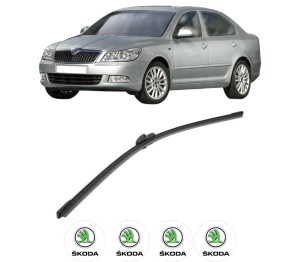 Stergator lamela spate SKODA OCTAVIA II (1Z3) din 2004 - 2013, pentru luneta auto, Bosch Aerotwin, din cauciuc siliconat rezistent, 4 Stickere Auto SKODA v27177