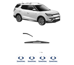 Stergator lamela spate SSANGYONG XLV VAN din 2016, pentru luneta auto, Valeo Silencio, din cauciuc siliconat rezistent, 4 Stickere Auto SSANGYONG v15952