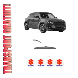 Stergator lamela spate SUZUKI SWIFT V (AZ) din 2017, pentru luneta auto, Valeo Silencio, din cauciuc siliconat rezistent, 4 Stickere Auto SUZUKI