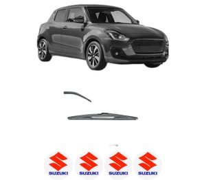 Stergator lamela spate SUZUKI SWIFT V (AZ) din 2017, pentru luneta auto, Valeo Silencio, din cauciuc siliconat rezistent, 4 Stickere Auto SUZUKI v16312