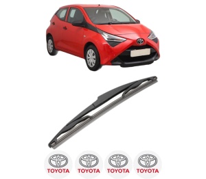 Stergator lamela spate TOYOTA AYGO (_B4_) din 2014, pentru luneta auto, Valeo Silencio, din cauciuc siliconat rezistent, 4 Stickere Auto TOYOTA v17692
