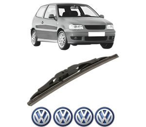 Stergator lamela spate Volkswagen POLO (6N2) din 1999 - 2001, pentru luneta auto, Bosch Twin, din cauciuc siliconat rezistent, 4 Stickere Auto VW v23317