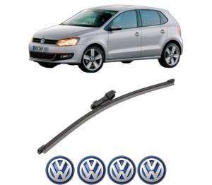 Stergator lamela spate Volkswagen POLO Van V (6R1, 6C1) din 2009 - 2017, pentru luneta auto, Valeo Silencio Xtrm, din cauciuc siliconat rezistent, 4 Stickere Auto VW v19012