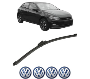 Stergator lamela spate Volkswagen POLO VI (AW1, BZ1, AE1) din 2017 - 2021, pentru luneta auto, Valeo Silencio Xtrm, din cauciuc siliconat rezistent, 4 Stickere Auto VW v21352